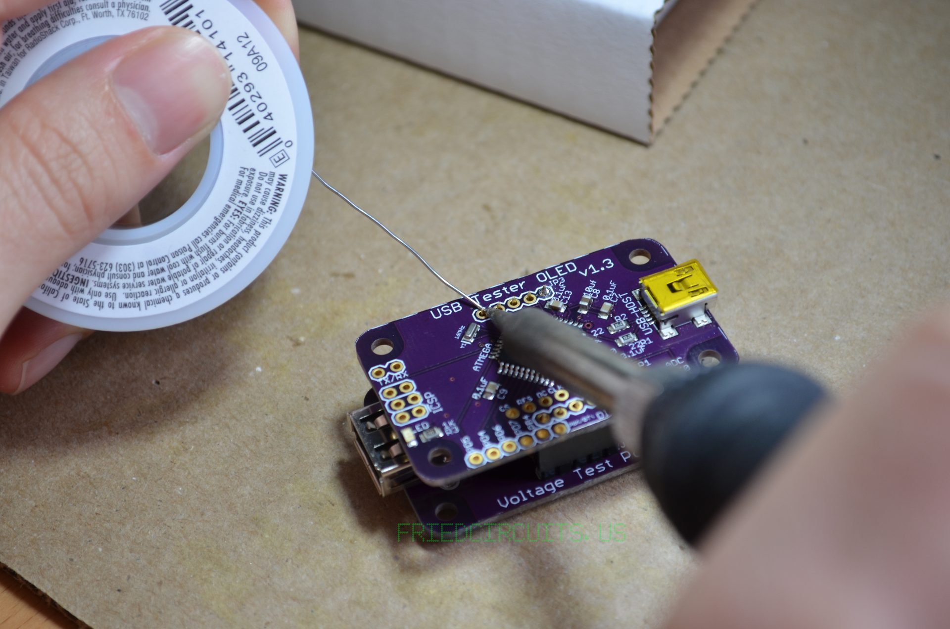 Solder other side of header after checking aligment