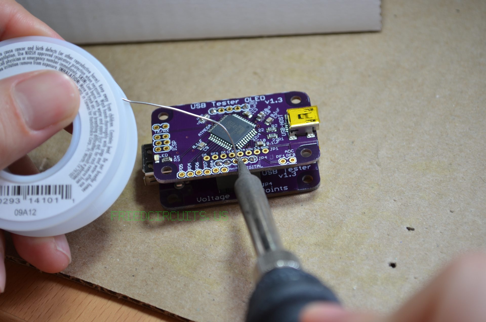 Solder rest of header pins