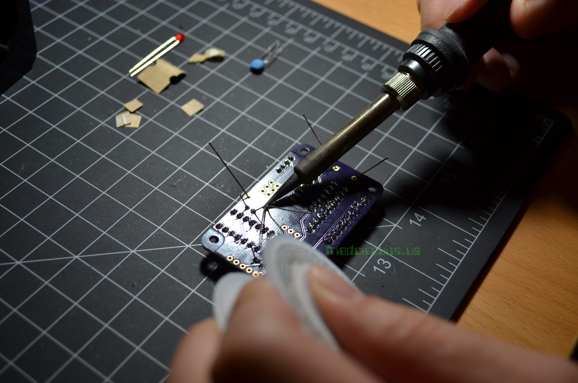 Insert and solder resistors Insert and solder resistors