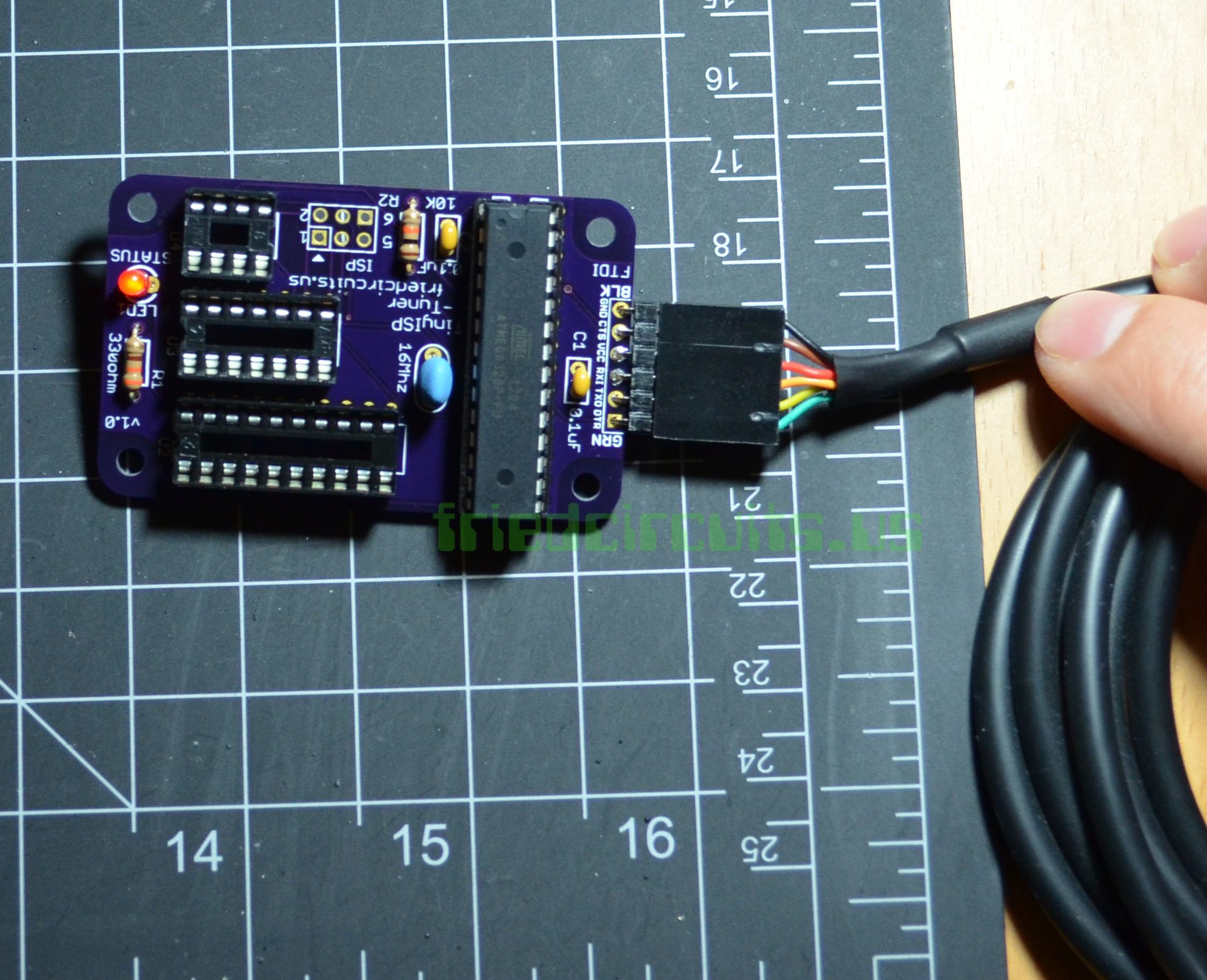 Attached FTDI cable Attached FTDI cable