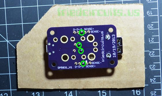 One pin soldered from each header